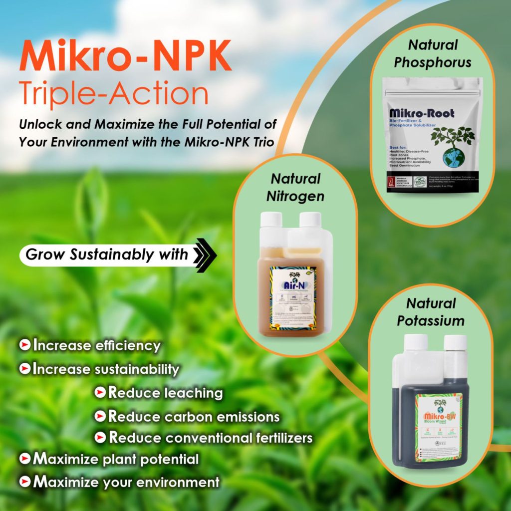 Mikro-NPK Triple-Action infographics
